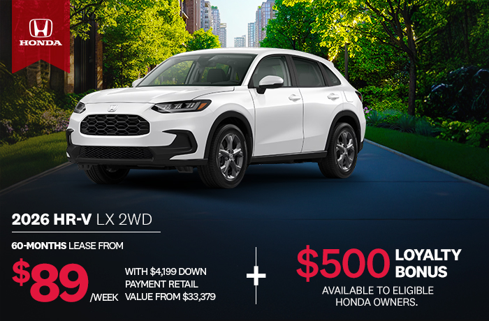 Bannière de Promotion HR-V LX 2WD 2026